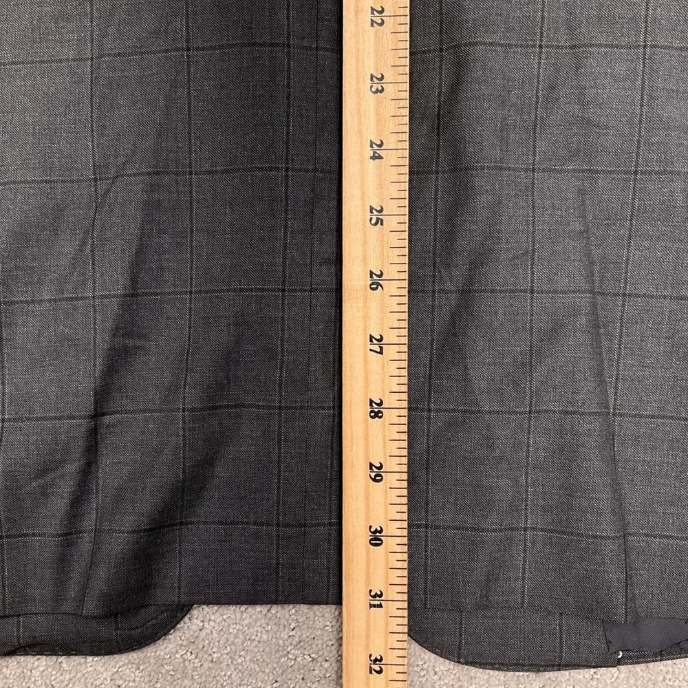 Hickey‎ Freeman Blazer Mens 46L Charcoal Windowpane Loro Piana Super 170s Wool
